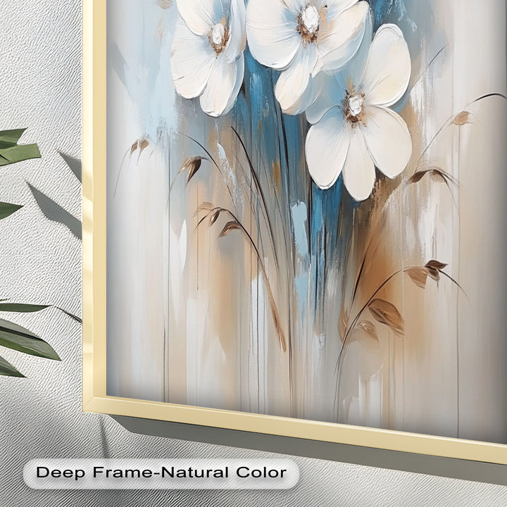 Soft White Blossoms – Floral Oil Painting