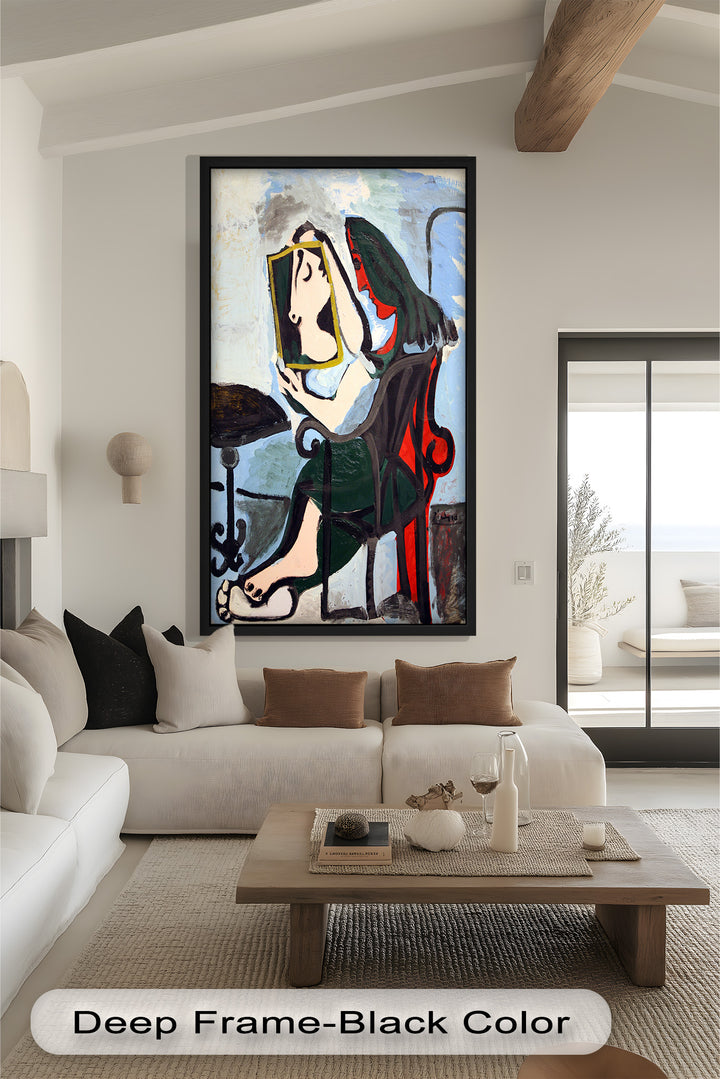 Woman with Mirror – Abstract Reflection Picasso Oil Painting