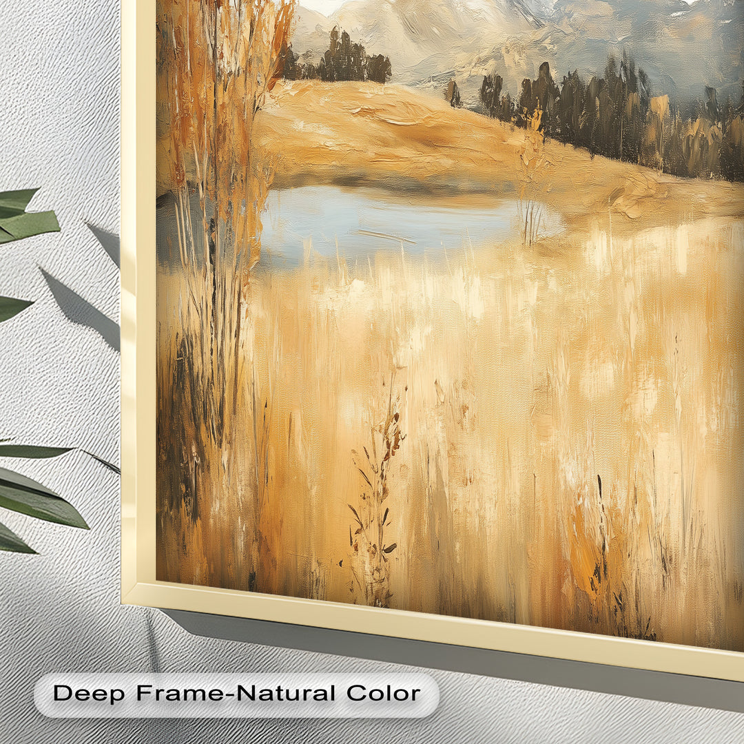Wheat Fields Autumn Landscape – Golden Serenity Oil Painting