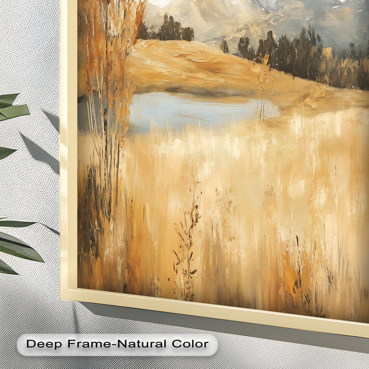 Wheat Fields Autumn Landscape – Golden Serenity Oil Painting