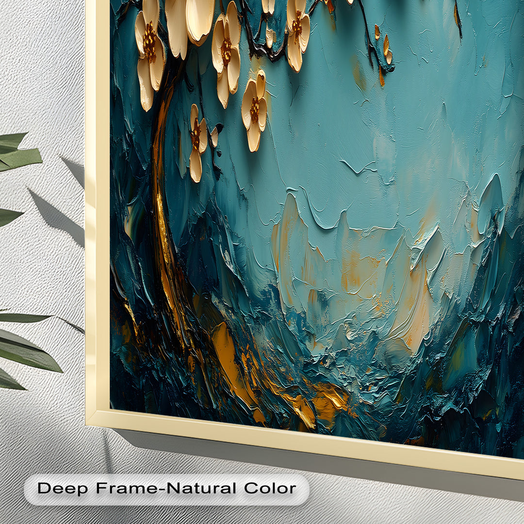 Golden Flowers – Botanical Oil Painting