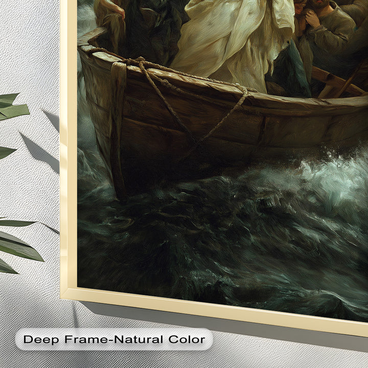 Jesus Calming the Storm Wall Art – Religious Oil Painting