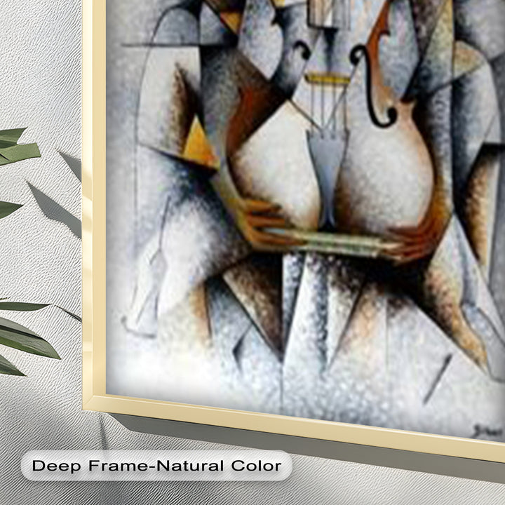 Cubist Harmony – Abstract Nude with Violin Motif Picasso Oil Painting