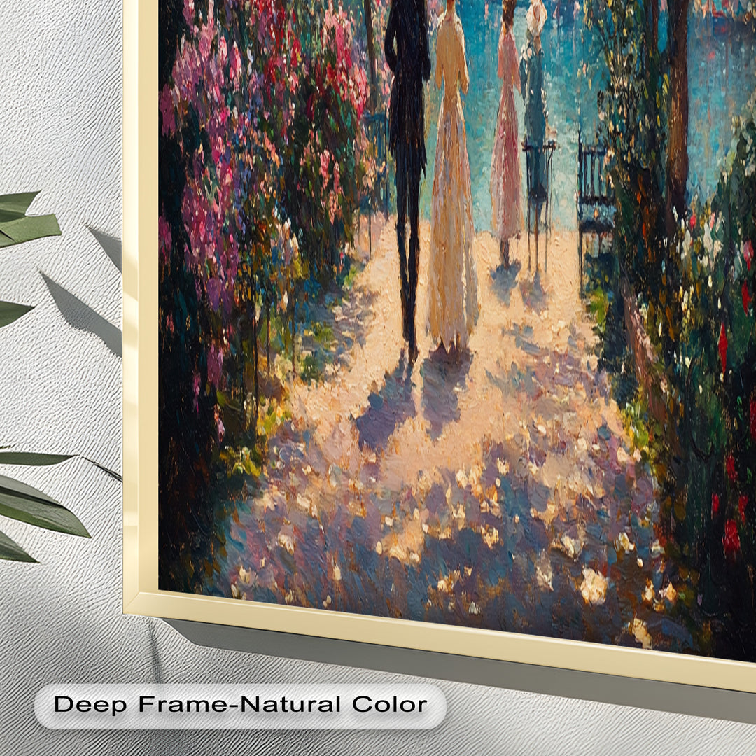 Springtime Promenade – Romantic Garden Path Impressionist Oil Painting