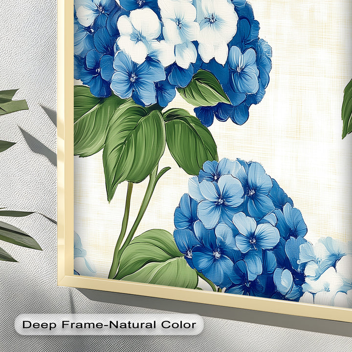 Blue and White Blooming - Flower Oil Painting