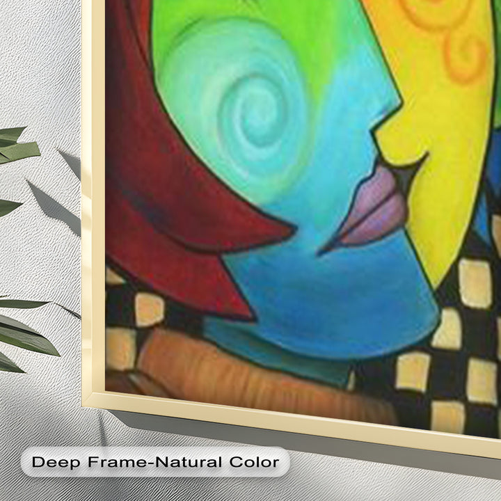 Colorful Duality – Surreal Portrait Fusion in Picasso Oil Painting