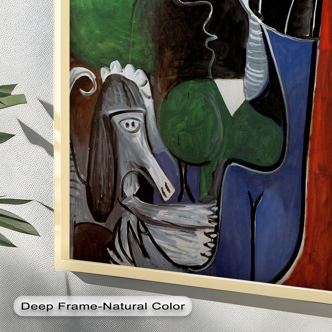 Lady with Poodle – Surreal Cubist Portrait Picasso Oil Painting