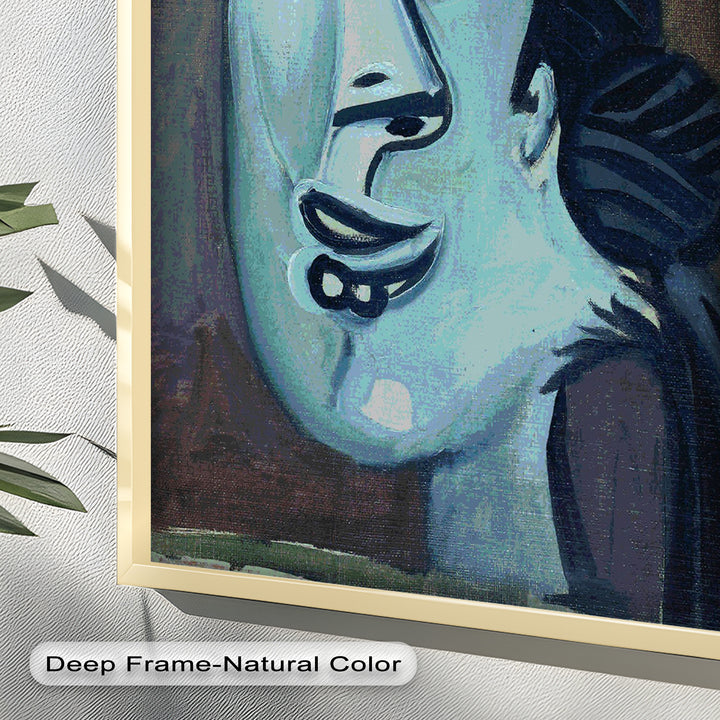 Twilight Reflections – Blue Cubist Woman Picasso Oil Painting