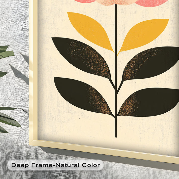 Mid-Century Bloom – Retro Floral Minimalist Wall Art Oil Painting