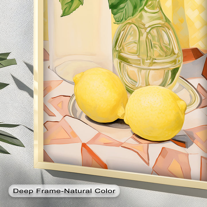 Lemon & Green Leaf Decor - Still Life Oil Painting