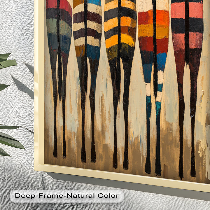 Five Colorful Zebras with Bold Stripes – Animal Oil Painting