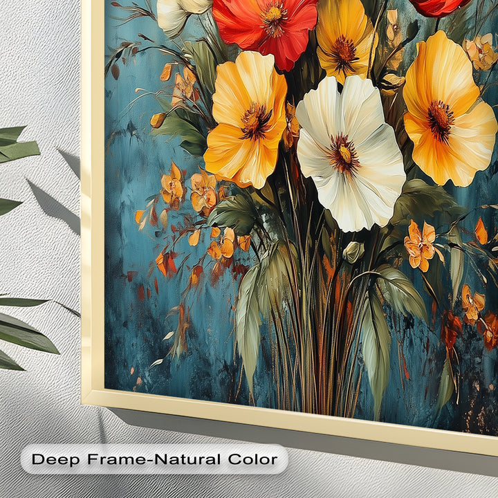 Vibrant Harmony – Multicolored Bloom Bouquet Flower Oil Painting