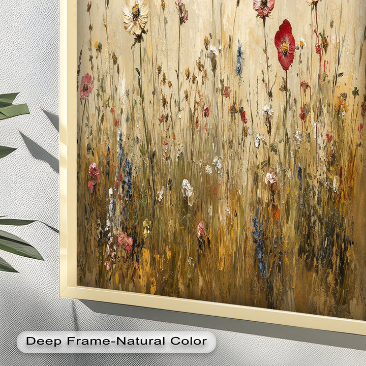 Vintage Wild Flowers – Rustic Floral Oil Painting
