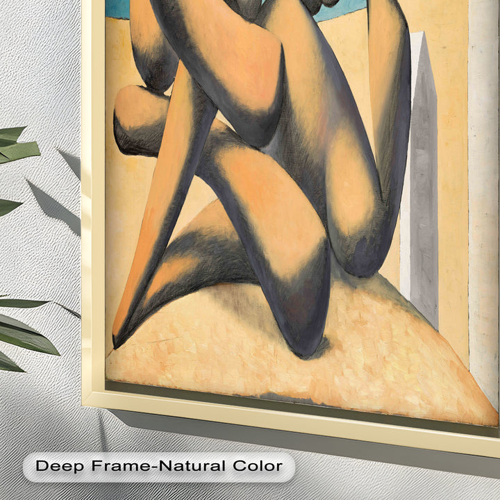 Lovers by the Sea – Abstract Embrace Picasso Oil Painting