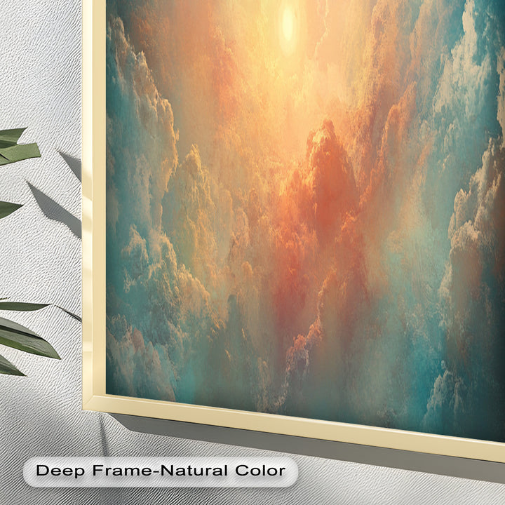 Abstract Sky and Sunlight – Framed Oil Painting