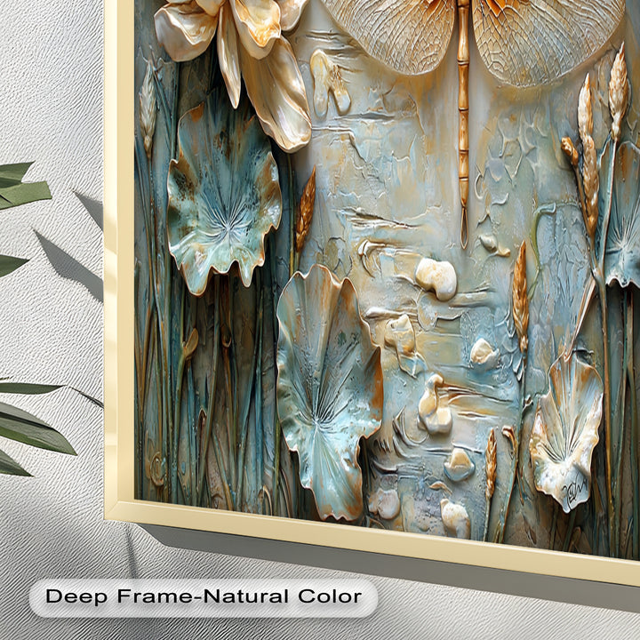 Retro Dragonflies and Flowers – Elegant Nature-Inspired Oil Painting