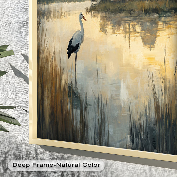 Stork at Dusk – Animal Oil Painting