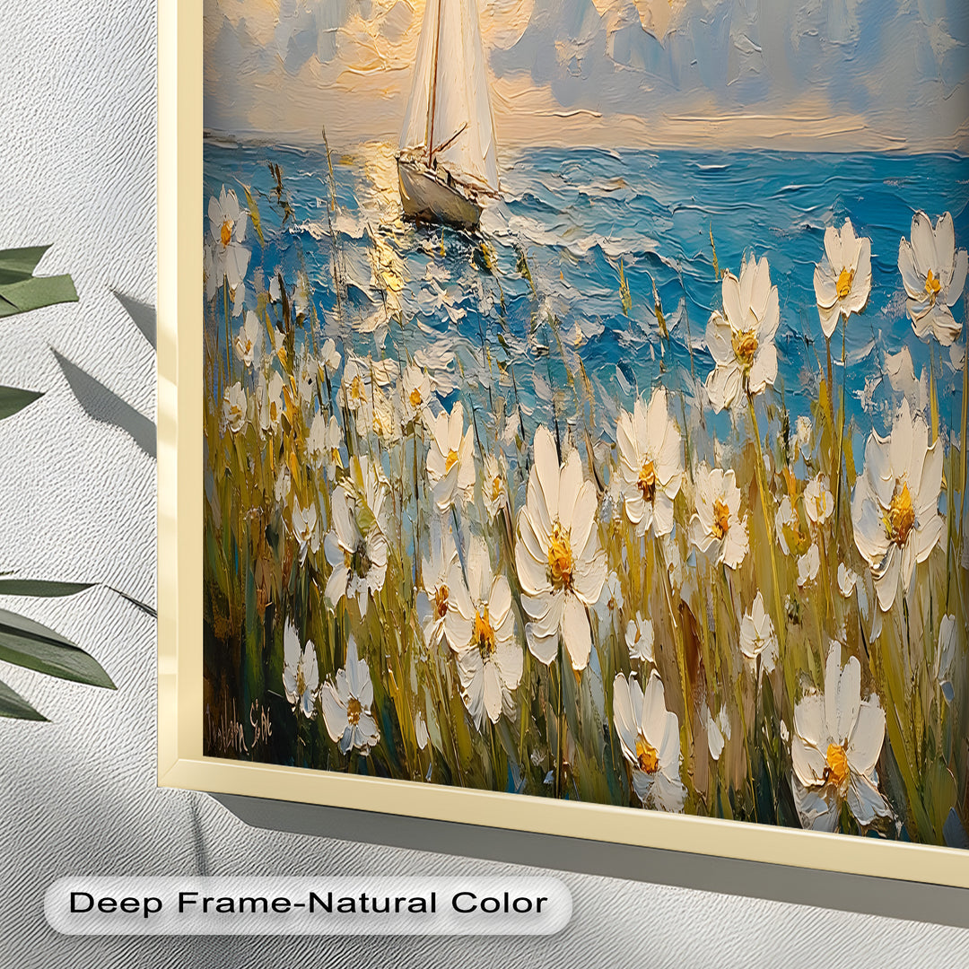 Sailing into Serenity – Framed Oil Painting