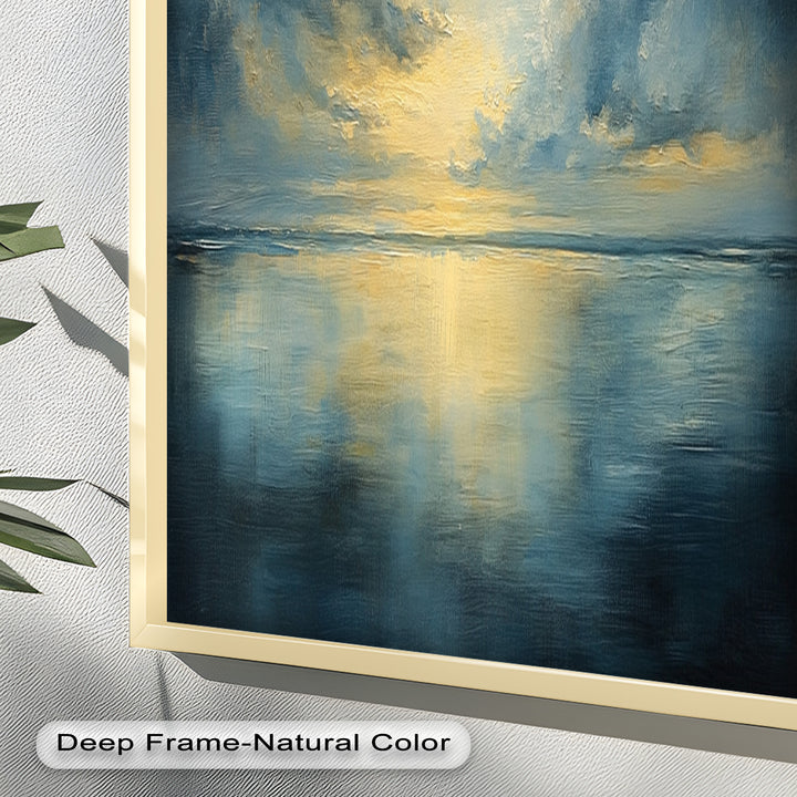Coastal Wall Art - Sunset Reflection Seascape Oil Painting