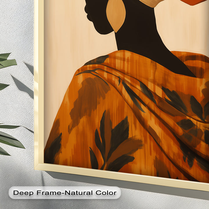 Afrikanische Frau Silhouette Kunst - Gerahmtes Ölgemälde