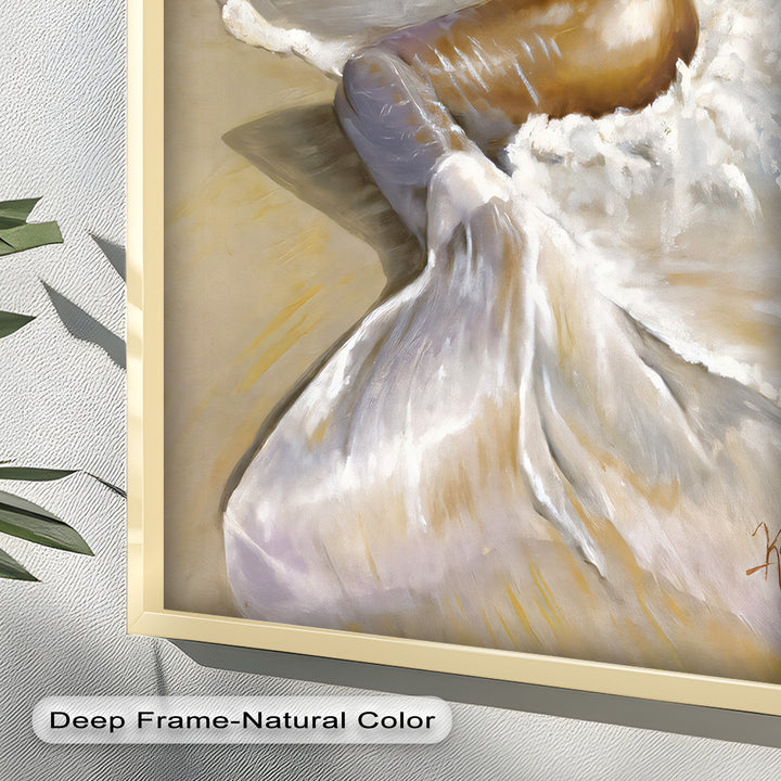 Golden Tide – Sensual Mermaid Oil Painting