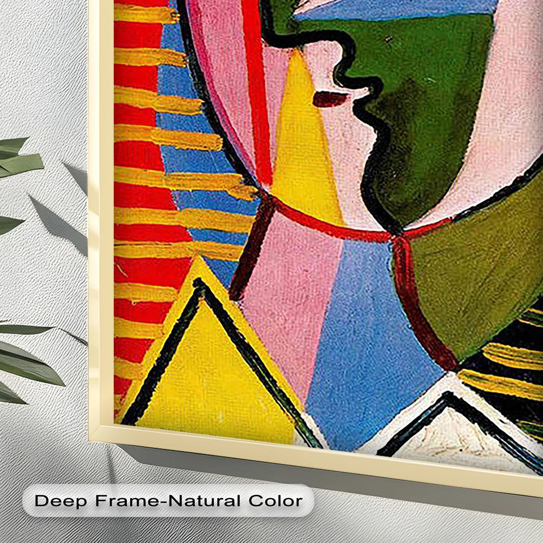 Split Gaze – Colorful Abstract Portrait Picasso Oil Painting - MyPhotoStation