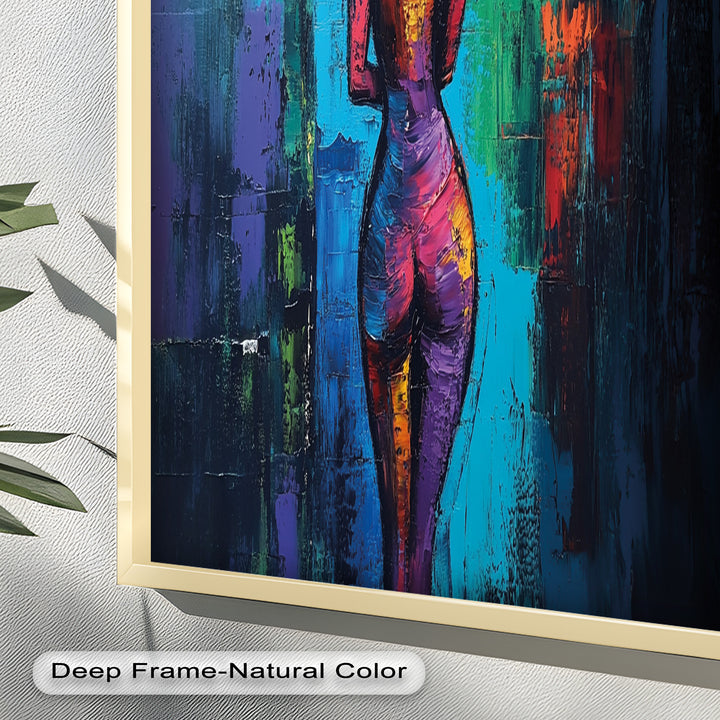 Radiant Contours – Bold Abstract Figurative Oil Painting