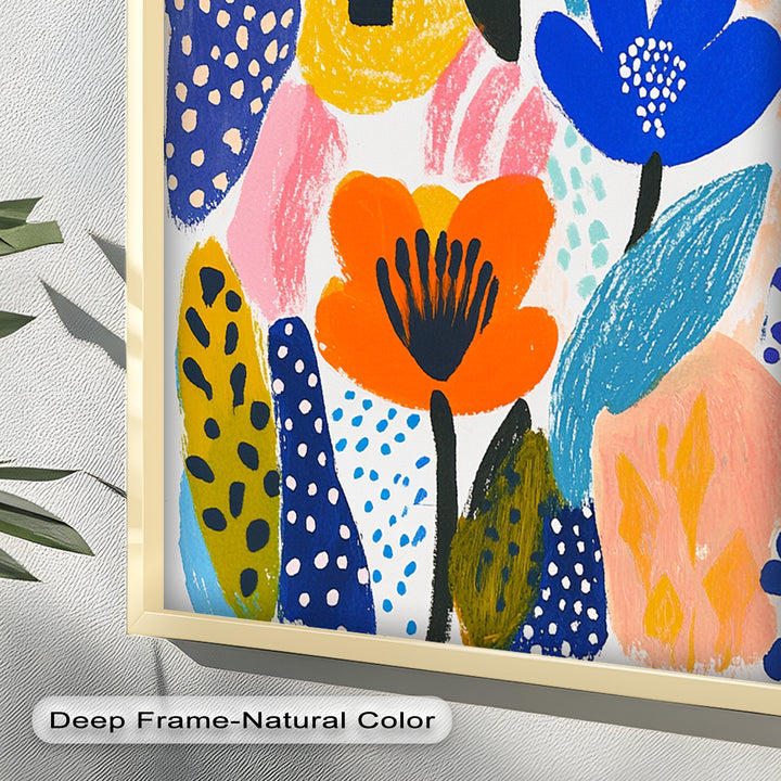Bold Blooms in Boho Garden – Fauvist Floral Oil Painting