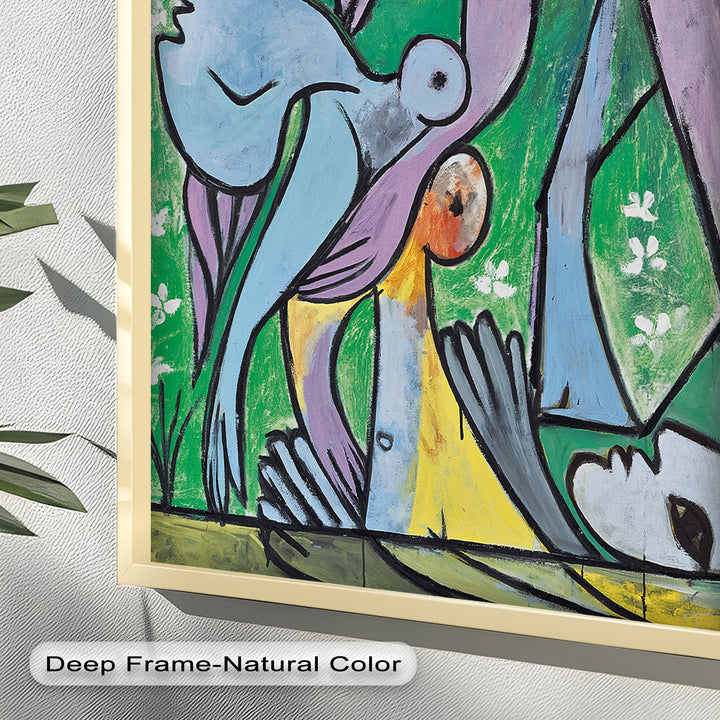 Reclining in Nature – Picasso-Inspired Abstract Nude Oil Painting