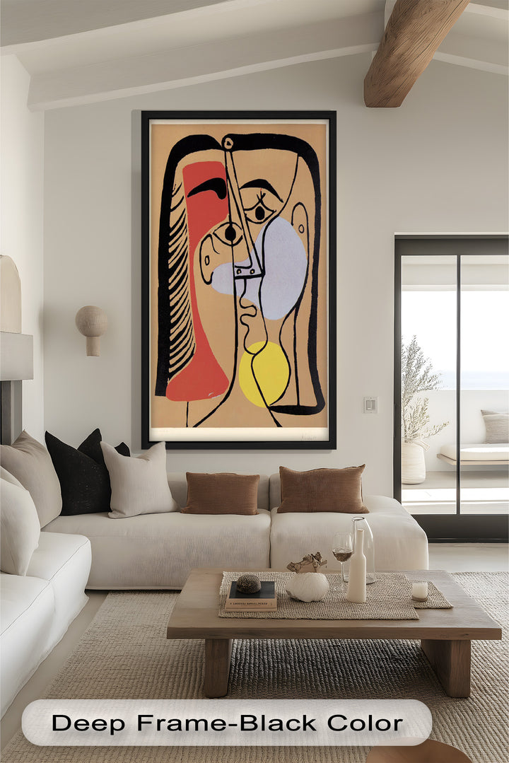 Geometric Gaze – Abstract Dual-Faced Portrait Picasso Oil Painting
