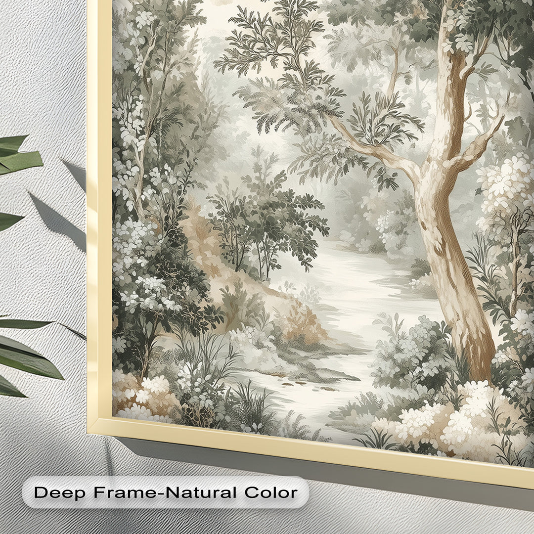 Antique Nature Wall Art-Forest Landscape Oil Paintin