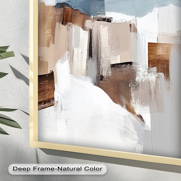 Muted Horizon Layers – Mountain Landscape Abstract Oil Painting