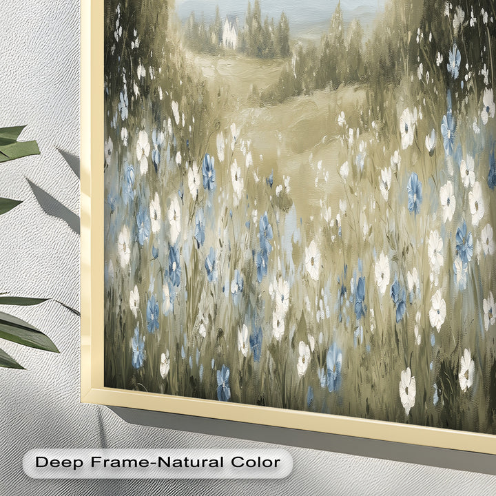 Wildflower Field Wall Art – Landscape Oil Painting