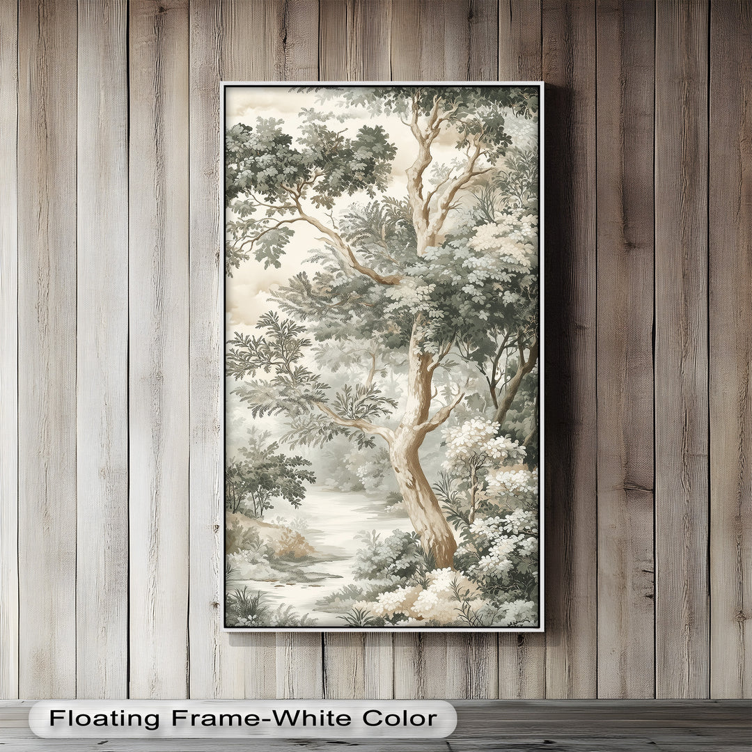 Nature Wall Art - Sepia Forest Landscape Oil Painting
