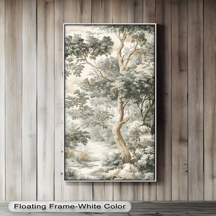 Nature Wall Art - Sepia Forest Landscape Oil Painting