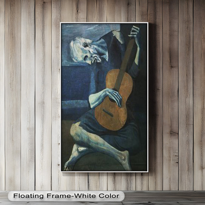 The Old Guitarist – Blue Period Melancholy Oil Painting