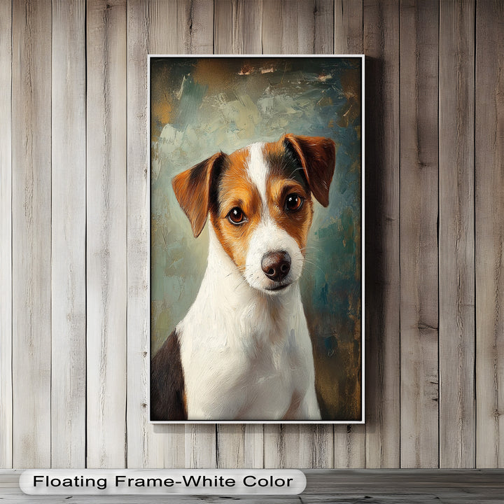Jack Russell Portrait mit seelenvollem Blick - Tierölgemälde