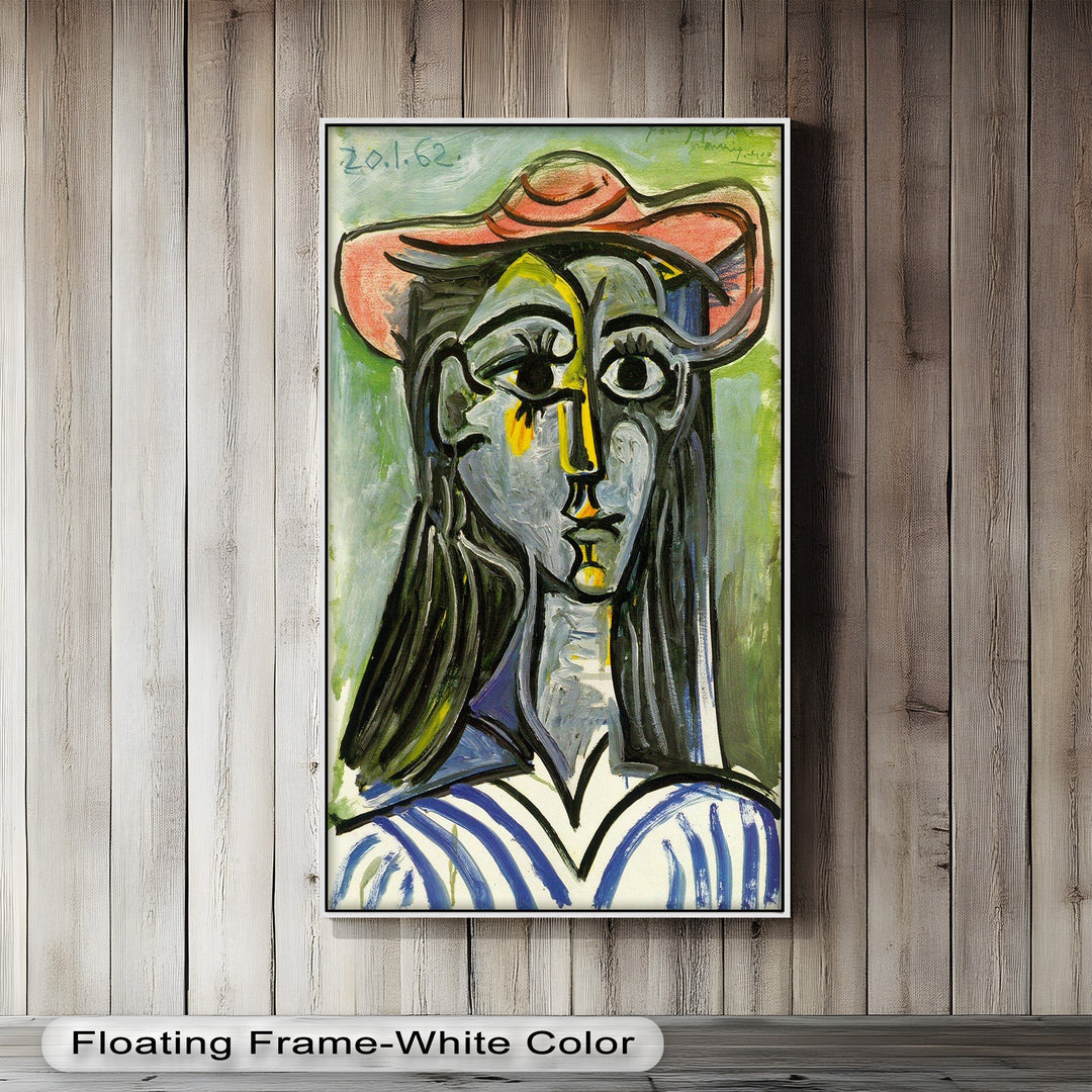 Woman in Rose Hat – Expressive Cubist Portrait Picasso Oil Painting