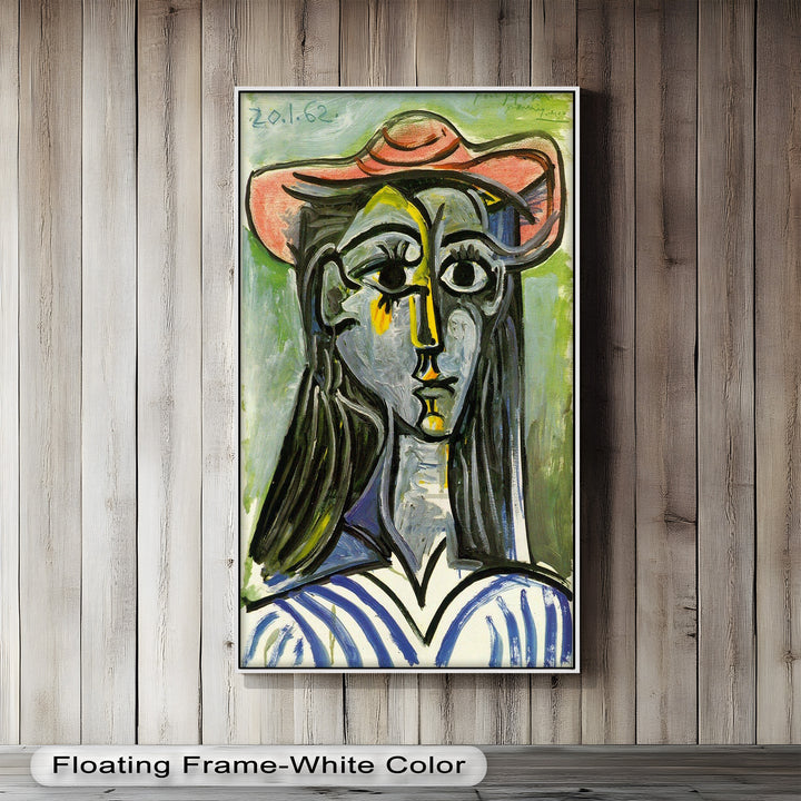 Woman in Rose Hat – Expressive Cubist Portrait Picasso Oil Painting