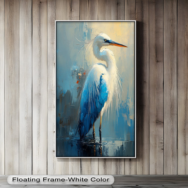 Modern Blue Heron - Animal Oil Painting