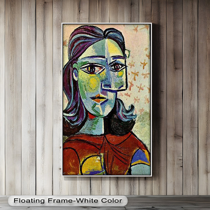 Colorful Portrait with Butterfly Accents - Picasso Oil Painting
