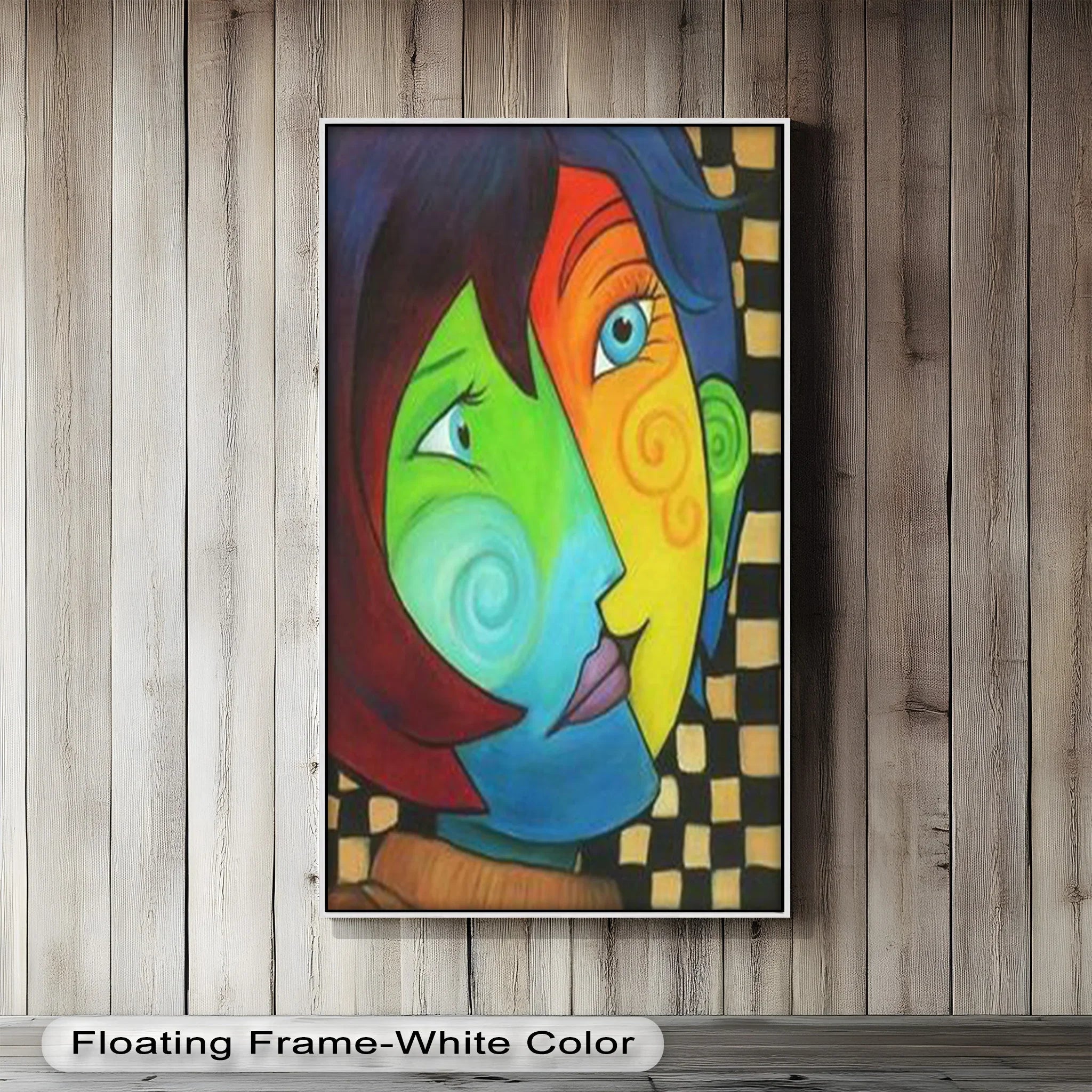 Colorful Abstract Love Faces – Picasso Inspired Oil Painting
