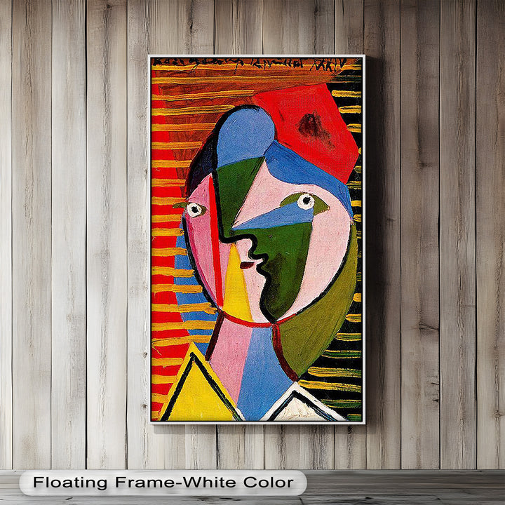 Vibrant Abstract Face – Cubist Oil Painting