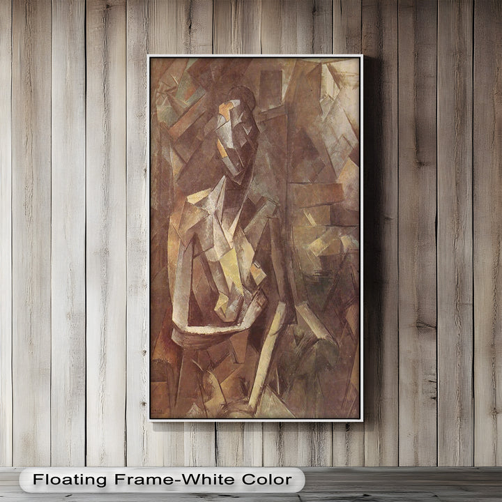 Geometric Nude Study Wall Art – Cubist Oil Painting