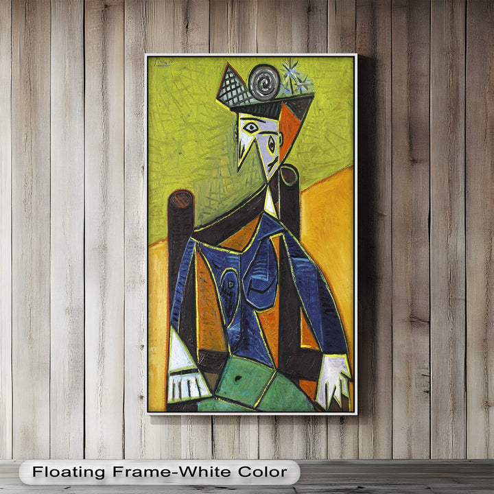 Woman with Spiral Hat – Geometric Abstract Picasso Oil Painting