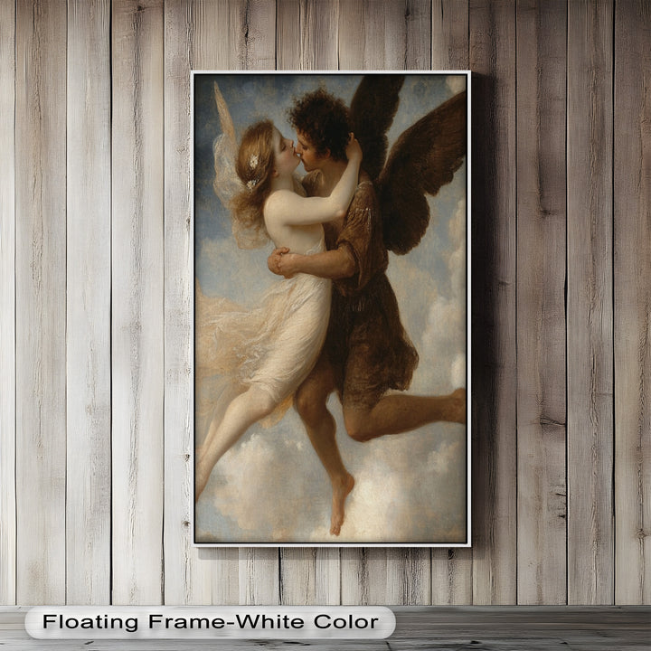 Celestial Embrace – Mythical Angelic Lovers Oil Painting