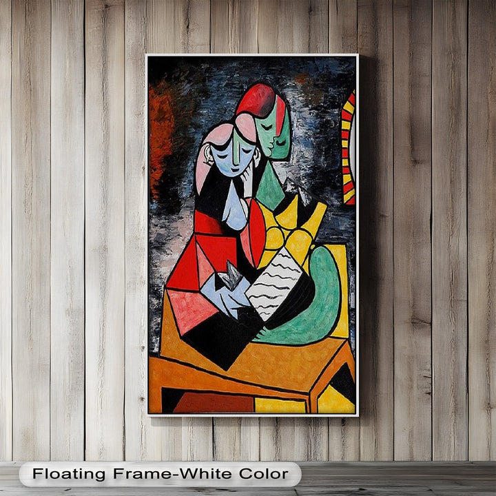 Harmony in Color – Embracing Couple Picasso Style Oil Painting