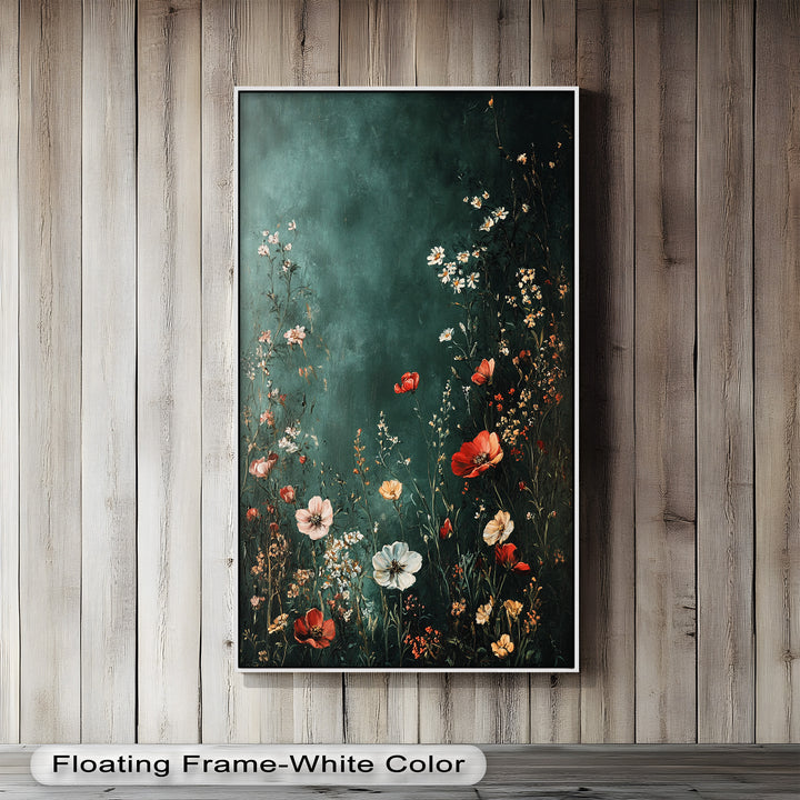 Wild Bloom Serenity – Vintage Blumenölgemälde
