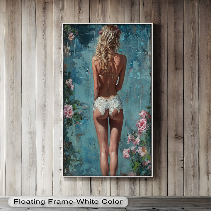 Floral Reverie – Dreamlike Summer Nude Oil Painting