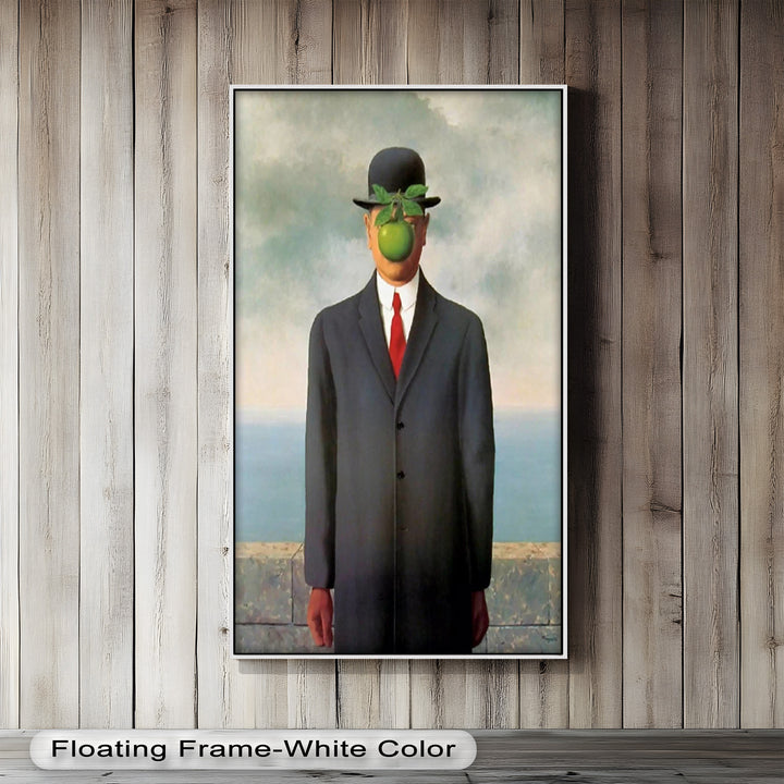 The Apple Enigma – Surrealist Gentleman Oil Painting